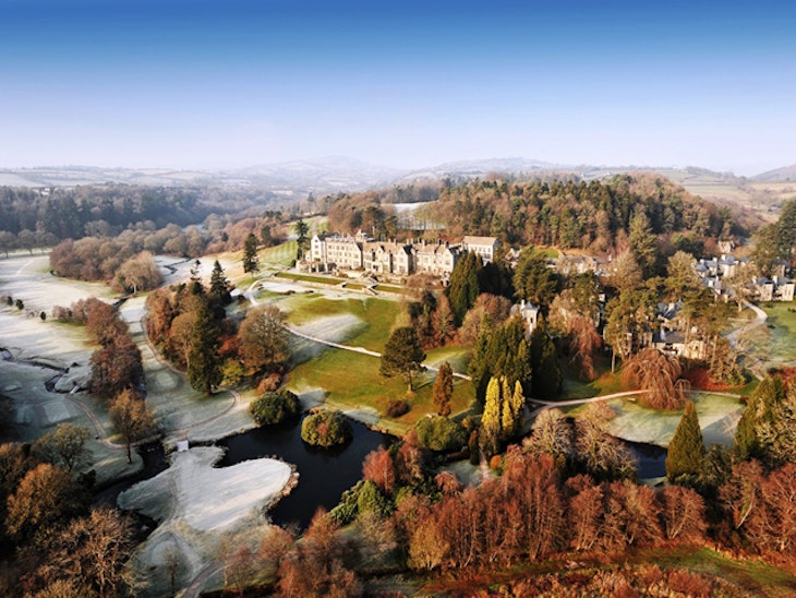 Bovey Castle Winter aerial shot