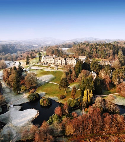 Bovey Castle Winter aerial shot