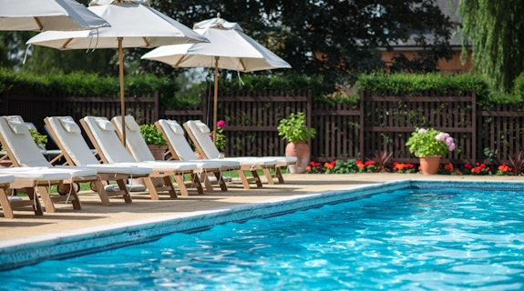 Champneys Eastwell Manor Spa Resort Outdoor Pool with Loungers
