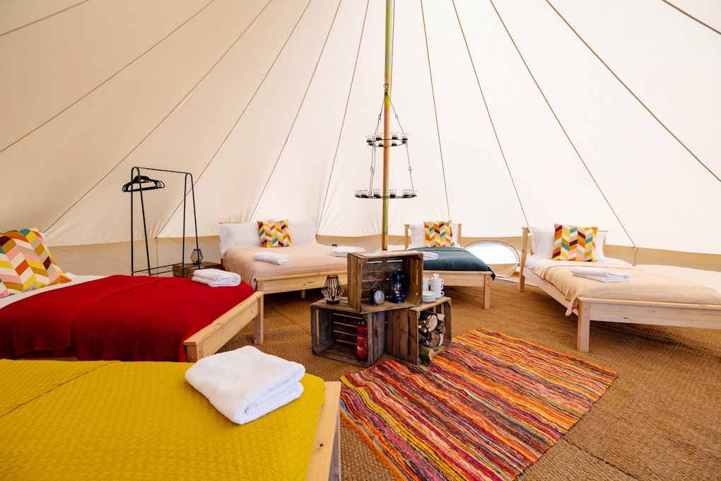 Foxhills Spa at Old Down Estate Inside Bell Tent