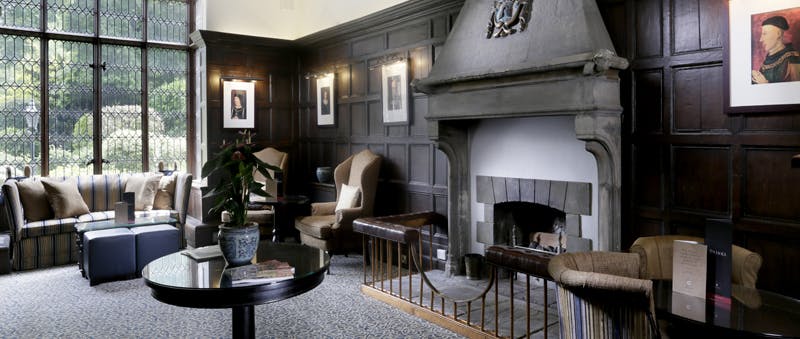 Macdonald Alveston Manor Hotel Lounge and Fireplace