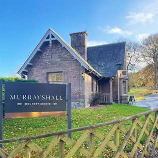 Murrayshall Country Estate and Golf Club Gate Cottage with Hotel Signage