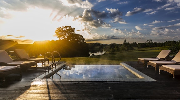 Nadarra Spa at The Coniston Hotel and Country Estate Outdoor Infinity Pool at Sunrise