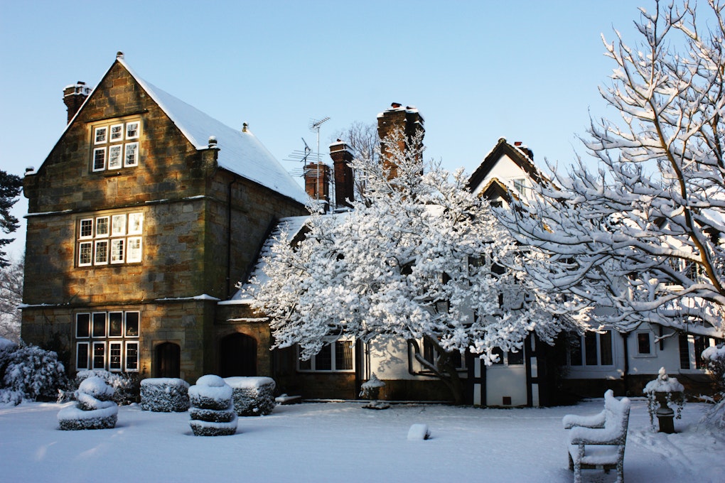 Ockenden Manor Hotel and Spa Snowy Exterior